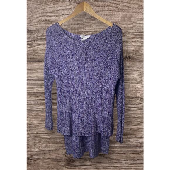 BCBGeneration Purple Hi Low Hem 100% Cotton Knit Sweater Women's Size X-Small - Picture 1 of 7